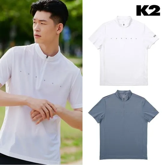 롯데온) K2 남성 냉감티셔츠 오싹 RECYCOOL 반팔 집업 27,400원