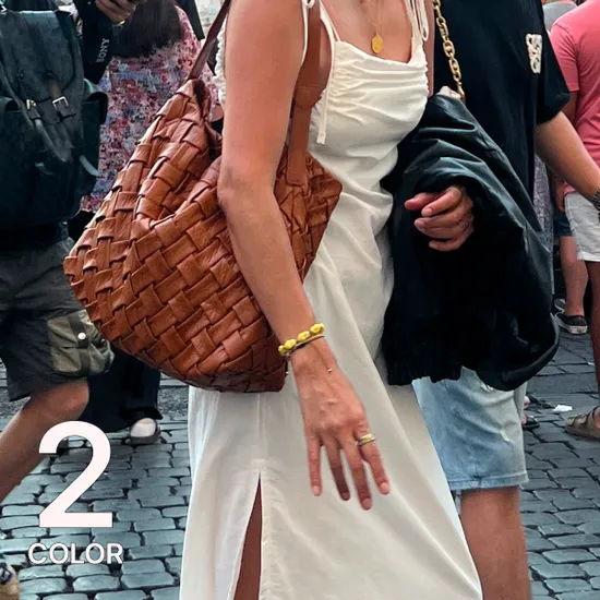 cj온스타일) 다비몽 단독 포지타노 짜임 가죽 숄더백 2컬러 53410원 무배