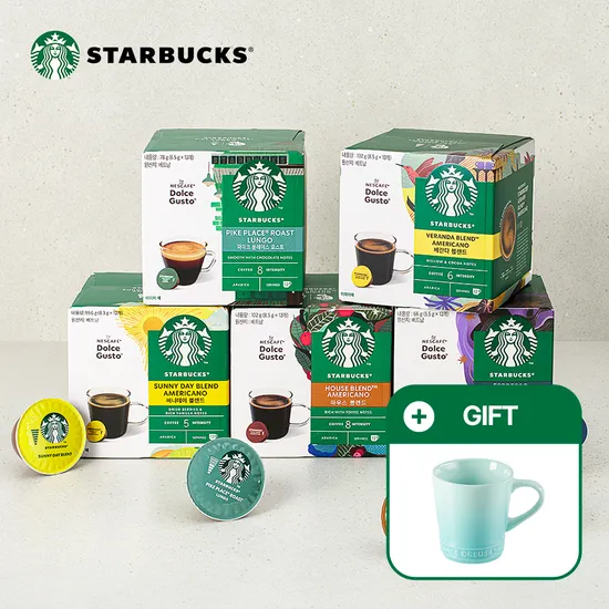 카카오) 스타벅스 캡슐커피 돌체구스토 7박스(84캡슐)+르크루제 머그잔 핫딜 /50,930원