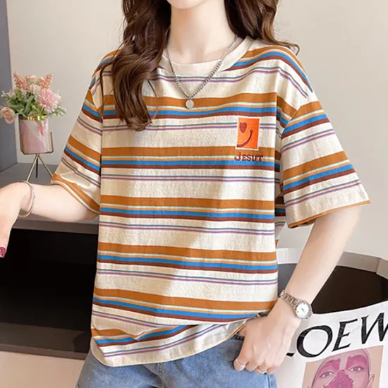 포스티) 나바바 단가라 자수포인트 반팔 티셔츠 16,000원 무배