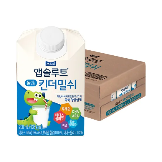 롯데온) 매일 앱솔루트 킨더밀쉬 200ml 24팩 19930원