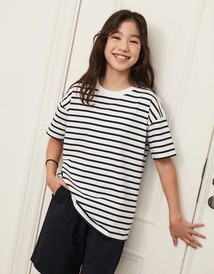 공식홈페이지)지오다노주니어 스트라이프 반팔티 10,500원 무배