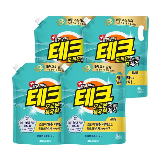 네이버)테크 특유취 액체세제 리필 2L 4개 22.860