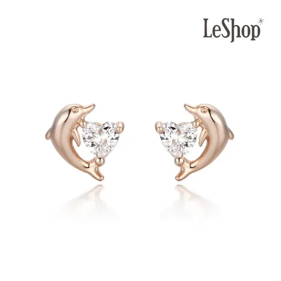 이랜드몰) 착샷O 르샵 14k 돌고래하트 귀걸이 9,990원