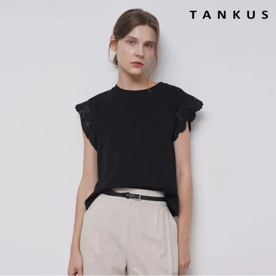 GS)레이스 소매 반팔 티셔츠		9,930원 무배