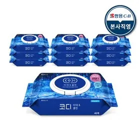 홈앤쇼핑) 코디 비데앤클린 비데물티슈 46매 10팩 9,090원