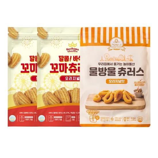 토스)꼬마츄러스 오리지널 410g 2팩+물방울 츄러스 410g 1팩 18,900원
