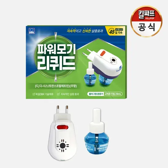 미스터제타 킬파프 파워모기 리퀴드 전자모기향 플러그형