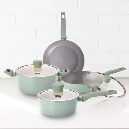 키친플라워 인덕션겸용 후라이팬 냄비 5종 세트