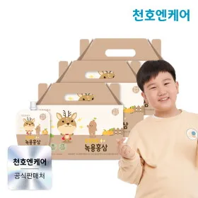 천호엔케어 튼튼쑥쑥 어린이 녹용홍삼 40ml 30팩 3박스