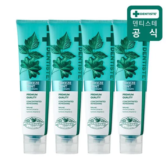 덴티스테 뉴브리즈민트 치약 180g 4개