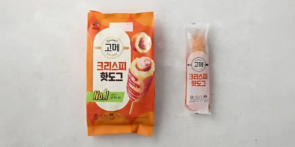 컬리 고메크리스피 핫도그 2개이상 구입시 5입4240원 50프로 할인
