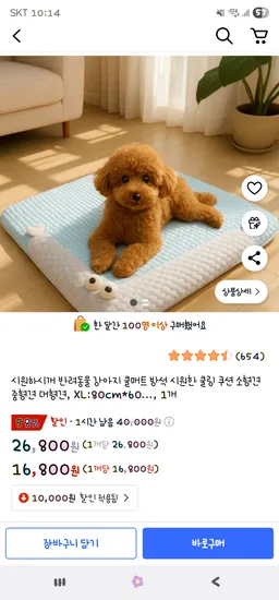 강아지 쿨매트 방석 시원한 쿨링 쿠션 XL