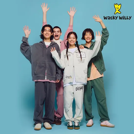 와키윌리 그래픽 키키 와펜 후드집업