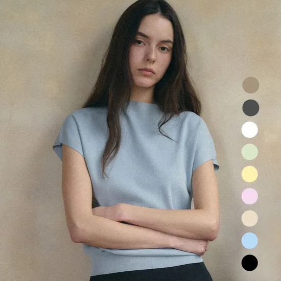 안젤로비안코 나띠 하프 슬리브 탑