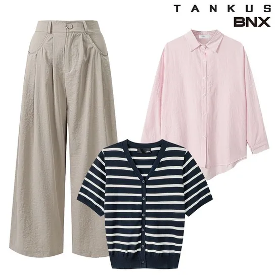 스트링 밴딩 와이드 데님 팬츠