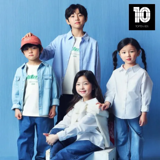 탑텐키즈 공용 9부 스트라이프 티셔츠 외 다양