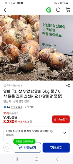 국내산 무안 햇 양파 5kg (중)