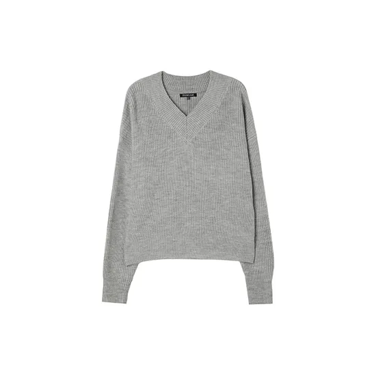 LAP 랩 브이넥 줄지 니트