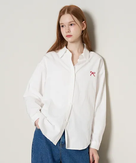 포스티 자수 긴팔셔츠