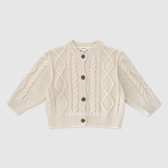 슈슈앤크라 네이플 케이블 니트 가디건