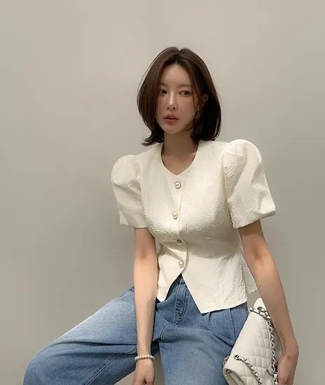 올랑 퍼프 블라우스