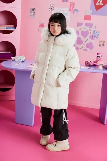 베네통키즈 프리미엄 니트 구스 다운 점퍼