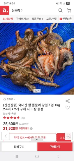 국내산 돌문어 1kg