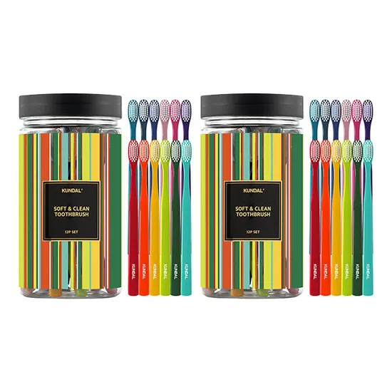 쿤달 이중미세모 칫솔 부드러운모 12개입