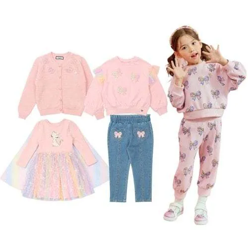 프랜치캣 핑크 무지개샤 맨투맨