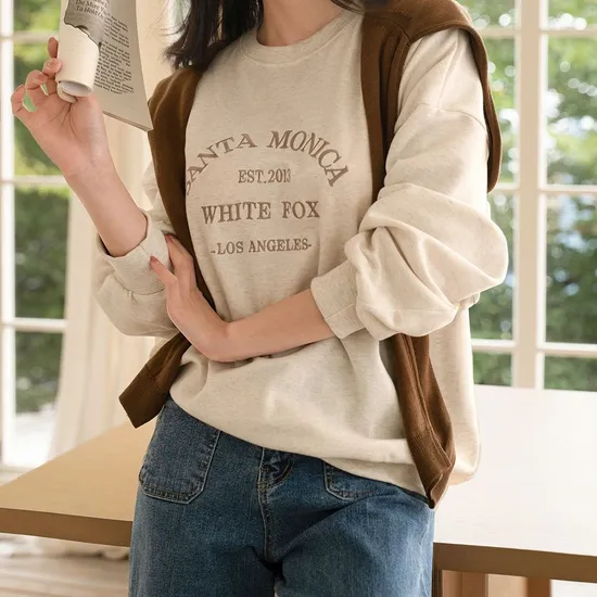 폭스 자수 맨투맨