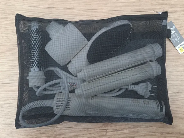 다이소 2단 지퍼 메시 파우치