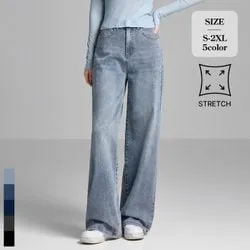 포레스트핏 밴딩 와이드 데님 팬츠 27