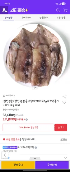손질 통오징어 14미 1.5kg 내외