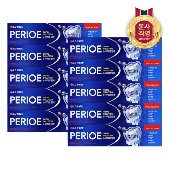 페리오 뉴후레쉬 알파 치약 170g x 10개