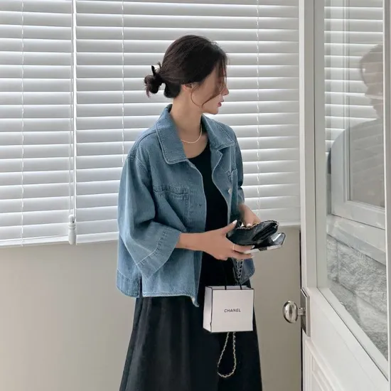 밸런스 7부 데님자켓