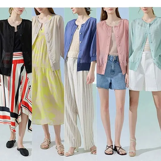 인견 블렌딩 가디건 3종 모달 탑 블라우스 4벌