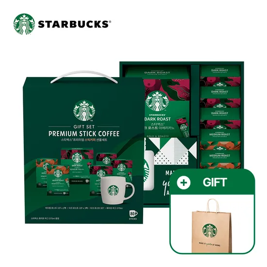 스타벅스 프리미엄 스틱커피 선물세트 80개 머그컵