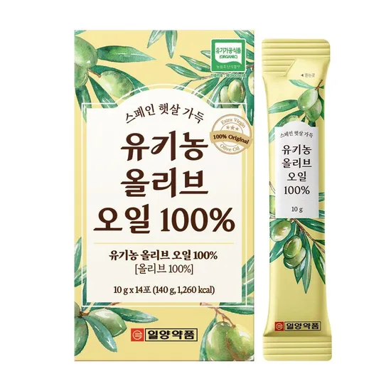 일양약품 유기농 올리브 오일 100% 1박스 10ml x 14포