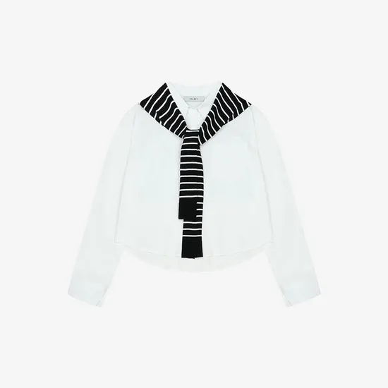 이사베이 세미크롭셔츠 스트라이프 숄 SET