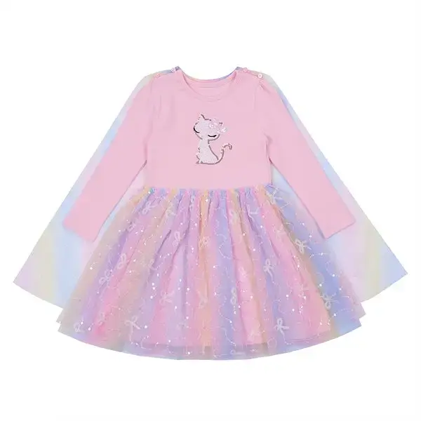 프랜치캣 핑크 망또 샤 원피스