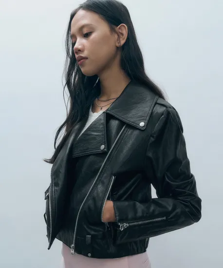 데님 믹스 페이커 레더 자켓 23,970