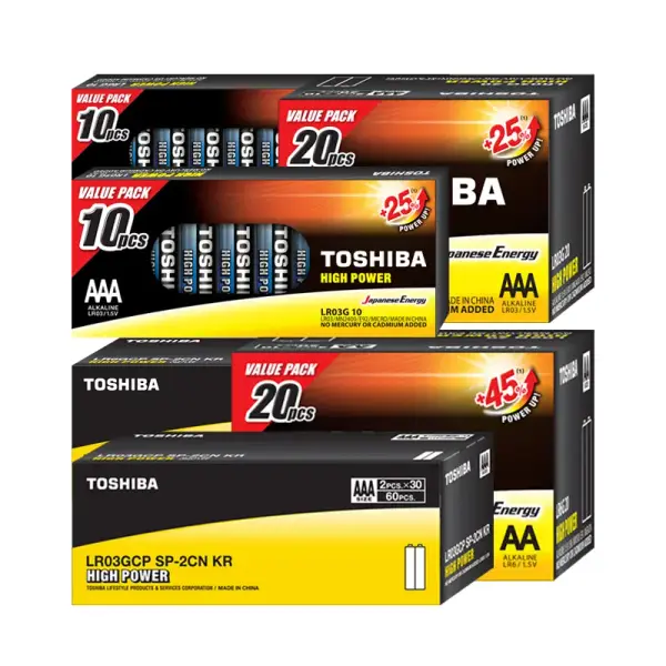 도시바 알카라인 건전지 AA 20개 AAA 20개 세트