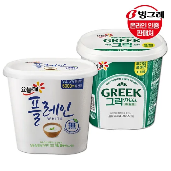 빙그레 요플레 플레인 900ml 3통