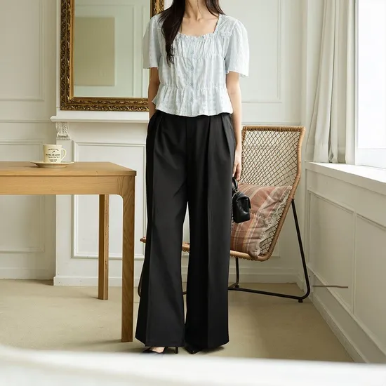 와이드핏 슬랙스 팬츠 벨트 포함 6,900원