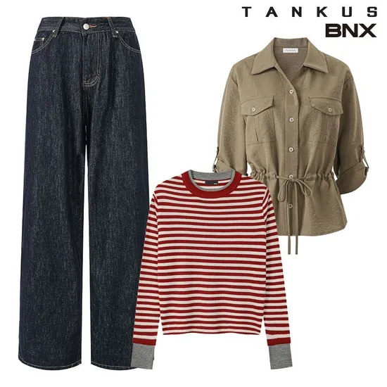 카라 허리 셔링 롤업 사파리셔츠