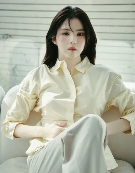 지오다노 한소희 루즈핏 셔츠