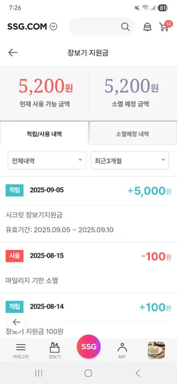 시크릿 장보기 지원금 5000원
