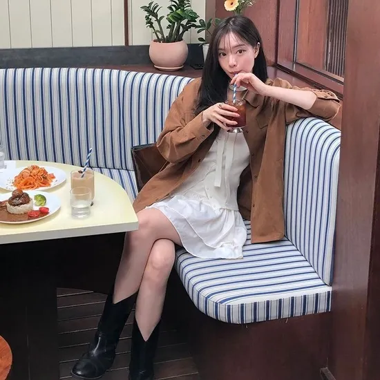 플라스틱아일랜드 벨티드 셔츠형 자켓