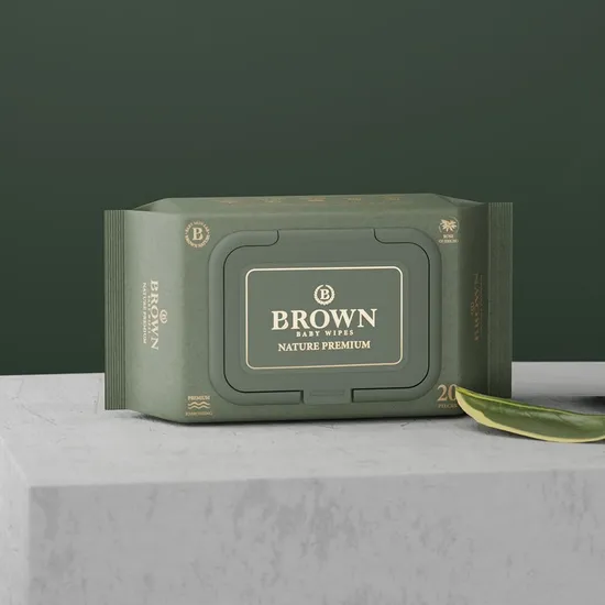 브라운 네이처 프리미엄 아기물티슈 휴대캡 12팩